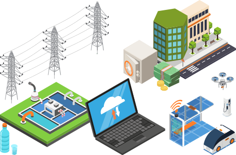 Kozüzemi rendszer, Energiaipari rendszer, Pénzintézeti rendszer, Smart City rendszer